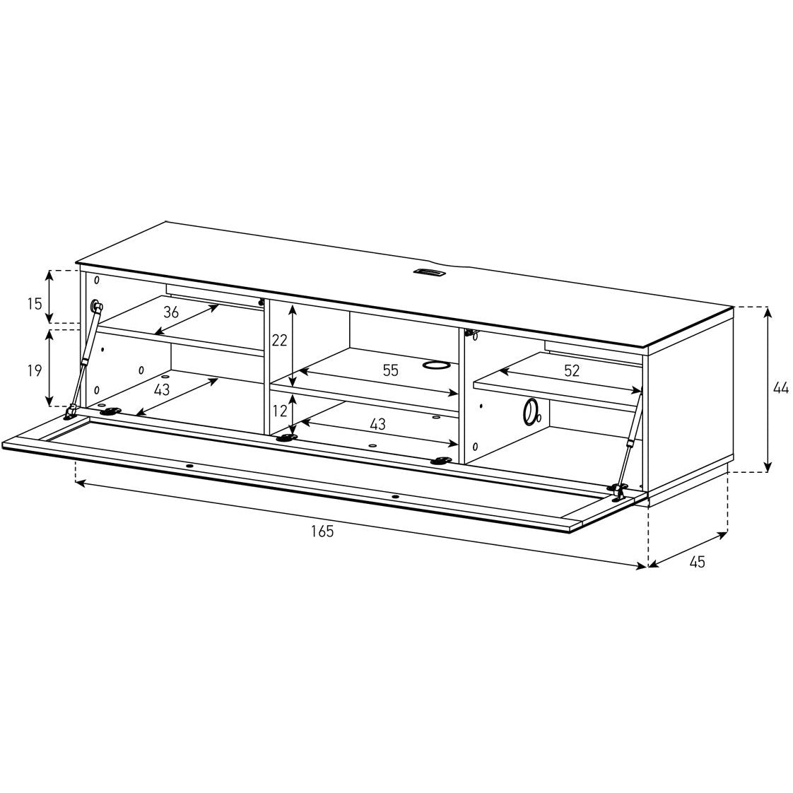 Sonorous STA160I Schwarz, Klappe IR-Glas Schwarz, Sockel